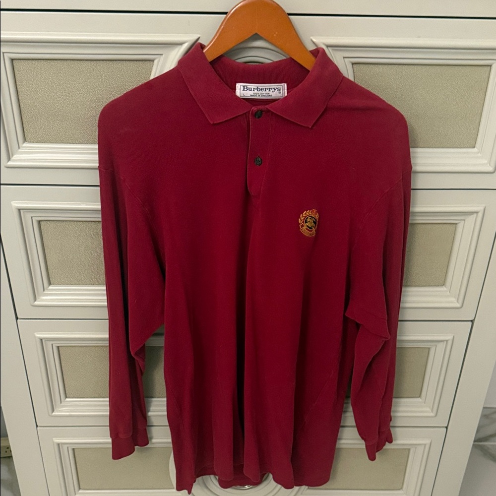 Burberry long sleeved polo shirt